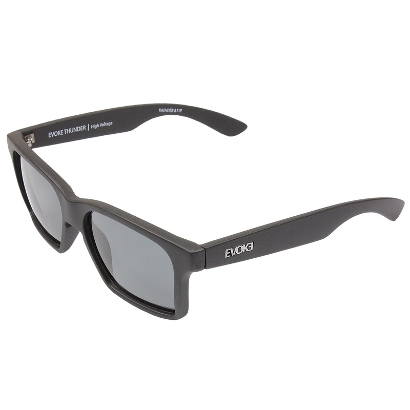 Óculos de Sol Evoke Thunder A11P Black Matte Silver Gray Polarized